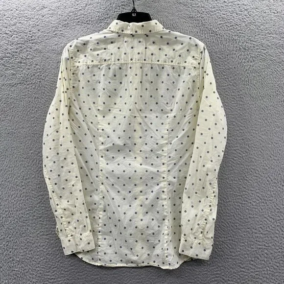 UNIQLO Shirt Womens Medium Button Up Blouse Top Polka Dot Long Sleeve - Picture 2 of 8